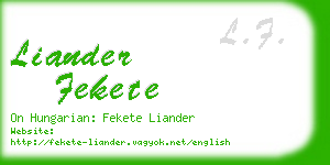 liander fekete business card